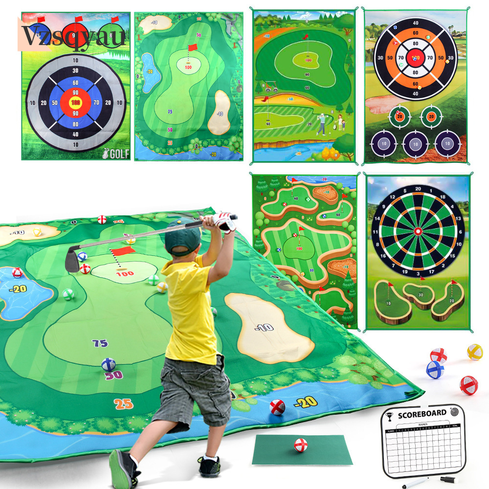 Party Games Golf - ゲームマット 消せるスコアボード クラブ スティッキーボール アウトドアゴルフ 練習ゲーム