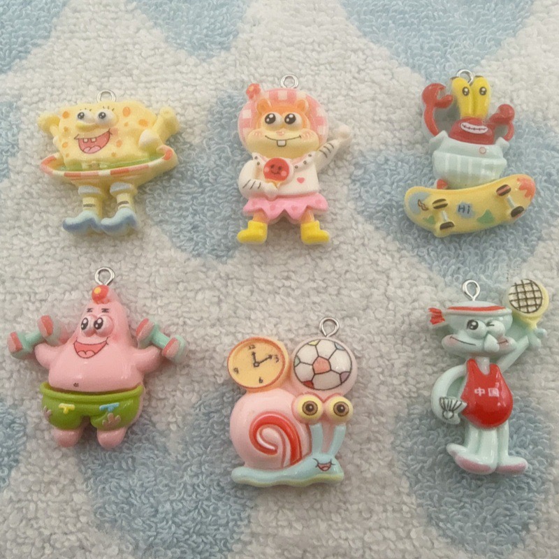 Party Games Birthday - 10個入り漫画風樹脂ペンダント、DIYジュエリー製作イヤリング、キーホルダーアクセサリー