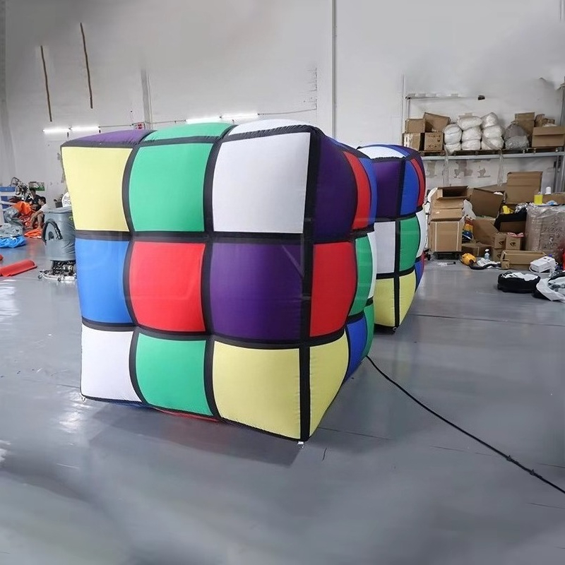 Party Games Gamecube - 巨大なインフレータブル | イベント、パーティーゲーム、屋外での楽しみのための膨らませるパズルキューブおもちゃ
