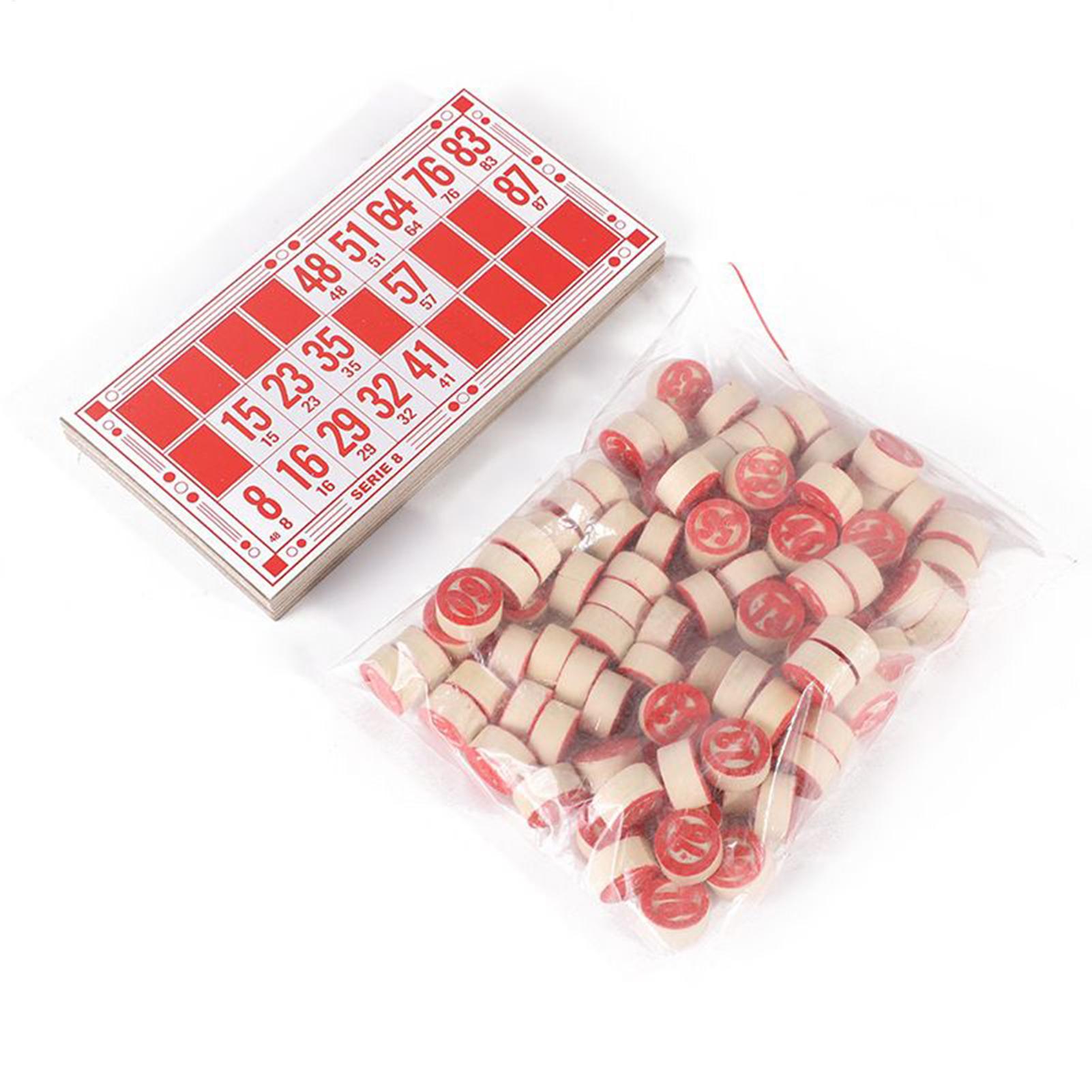 Party Games Large Groups - ビンゴセット ヴィンテージ木製インタラクティブおもちゃ 大きな文字カードマッチチェスゲーム 子供、家族、友達、グループプレイ、ナイトパーティー、ホーム用