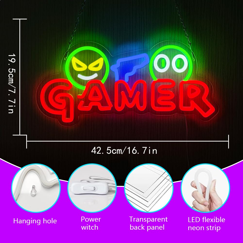 ゲーマー向けネオンサインLEDウォールライト、カスタマイズ可 - Party Games Birthday のレビューと価格
