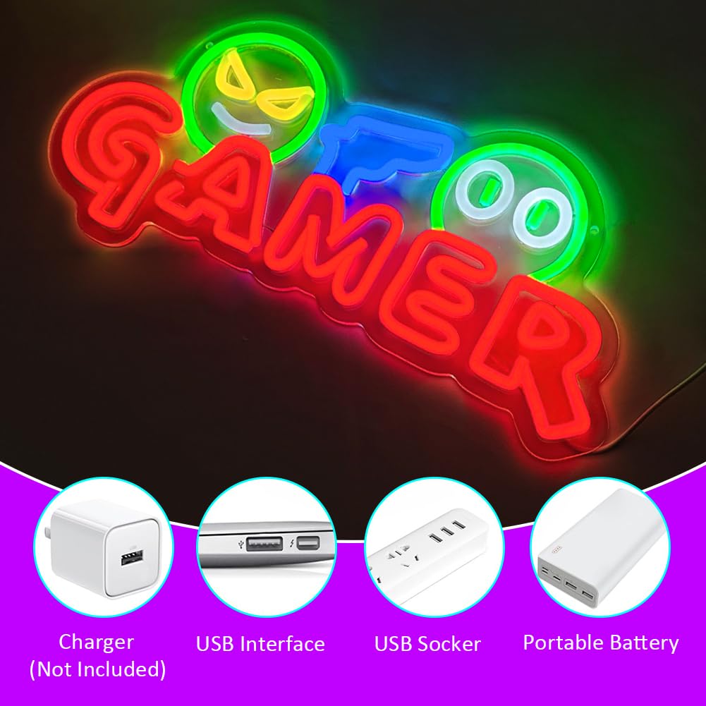 ゲーマー向けネオンサインLEDウォールライト、カスタマイズ可 - Party Games Birthday のレビューと価格