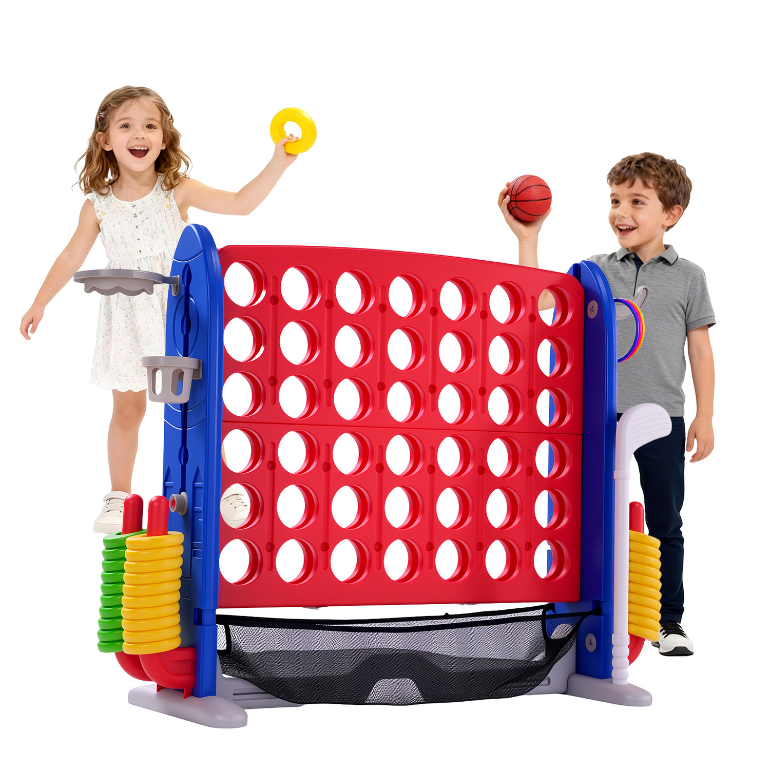 4in1巨大コネクトゲームセット、高さ調節可能、バスケットボ - Giant Connect Four のレビューと価格