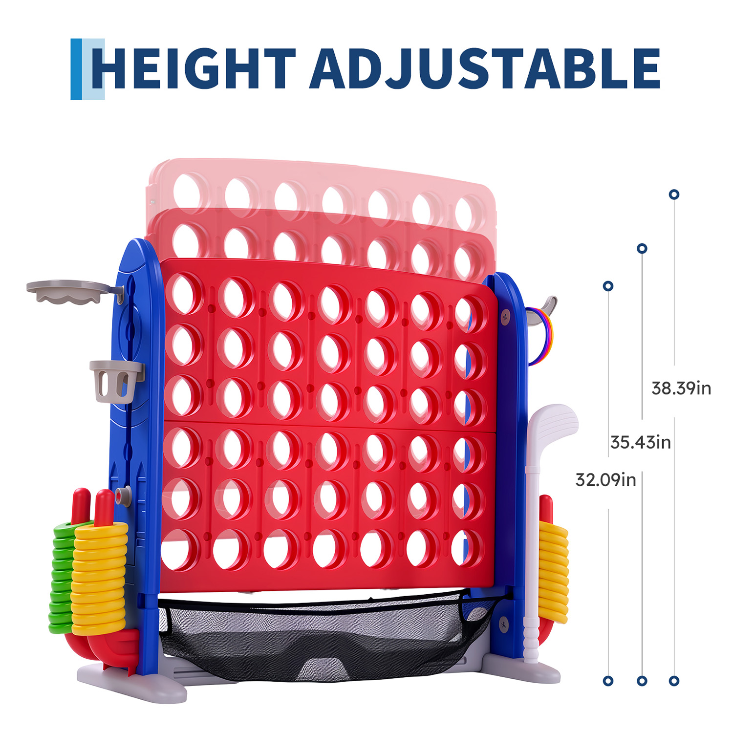 4in1巨大コネクトゲームセット、高さ調節可能、バスケットボ - Giant Connect Four のレビューと価格