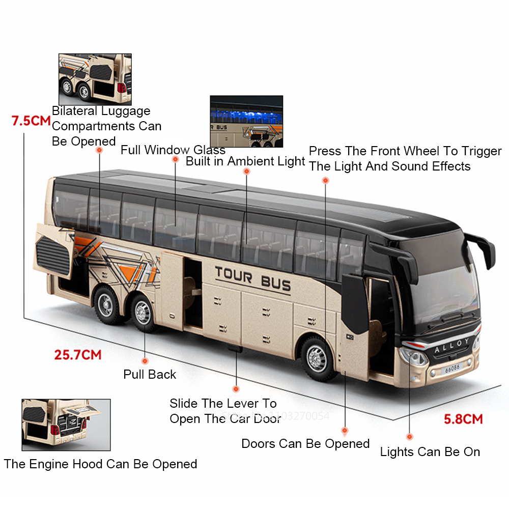 1:30 ビジネスシングルダブルデッカーバスおもちゃ車ダイキ - Party Games Bus のレビューと価格
