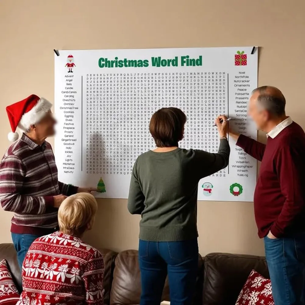 大きなクリスマスワードサーチポスター ホリデーパーティー用  - Party Games Large Groups のレビューと価格