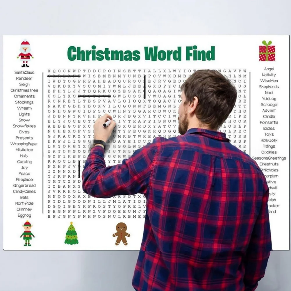 大きなクリスマスワードサーチポスター ホリデーパーティー用  - Party Games Large Groups のレビューと価格